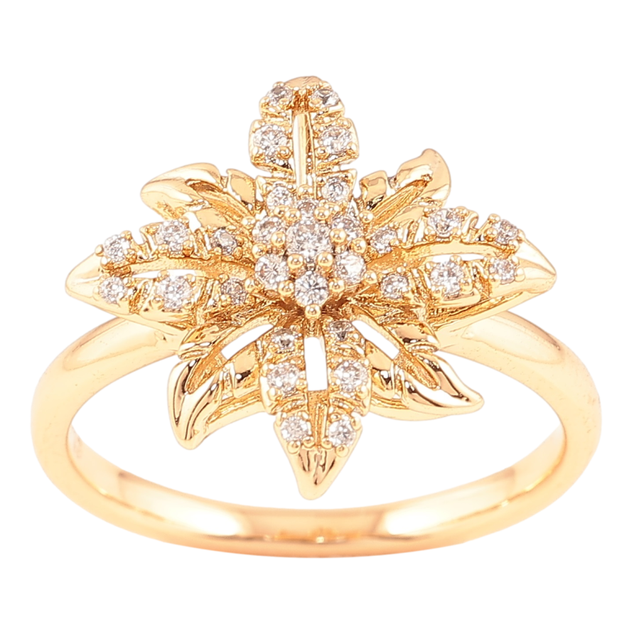 Каблучка Xuping Позолота 18K «Квітка з цирконієм» фото №1 Каблучка Xuping Позолота 18K «Квітка з цирконієм» фото №1