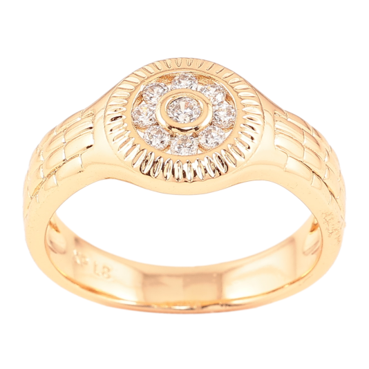 Кольцо Xuping Позолота 18K Узор с цирконием фото №1 Кольцо Xuping Позолота 18K Узор с цирконием фото №1