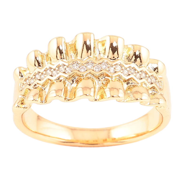 Кольцо Xuping Позолота 18K Декоративный узор с дорожкой циркония фото №6