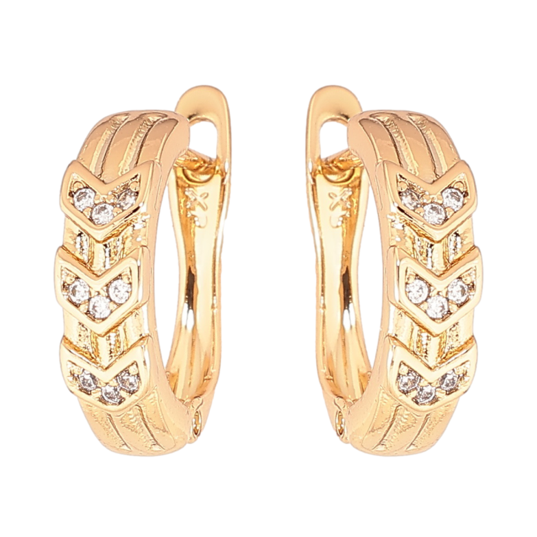 Серьги Xuping Позолота 18K английский замок Узор с цирконием фото №1 Серьги Xuping Позолота 18K английский замок Узор с цирконием фото №1