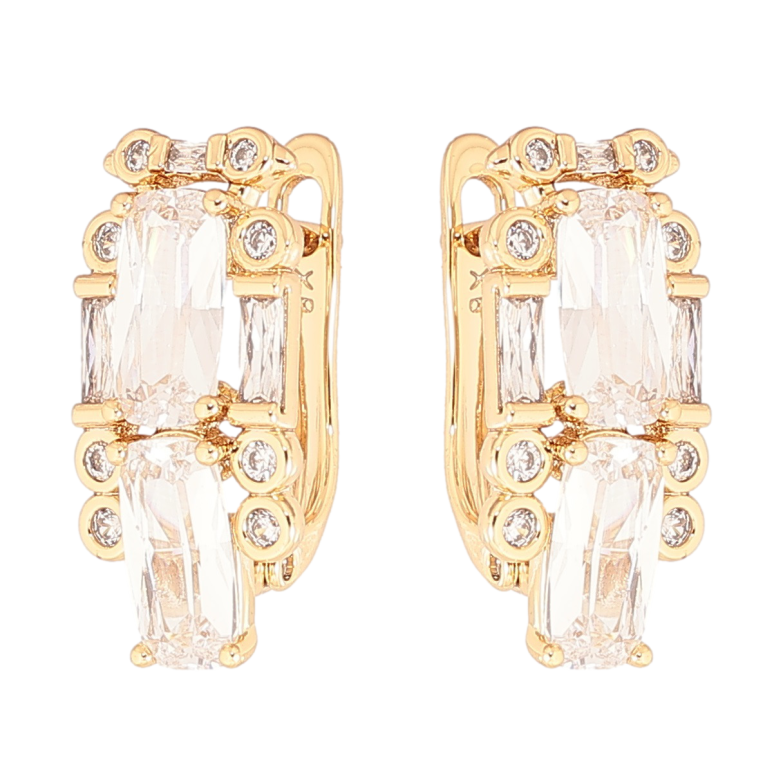 Серьги Xuping Позолота 18K английский замок Узор с фианитами и цирконием фото №1