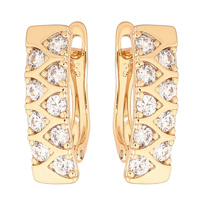 Серьги Xuping Позолота 18K английский замок Узор с цирконием фото №1