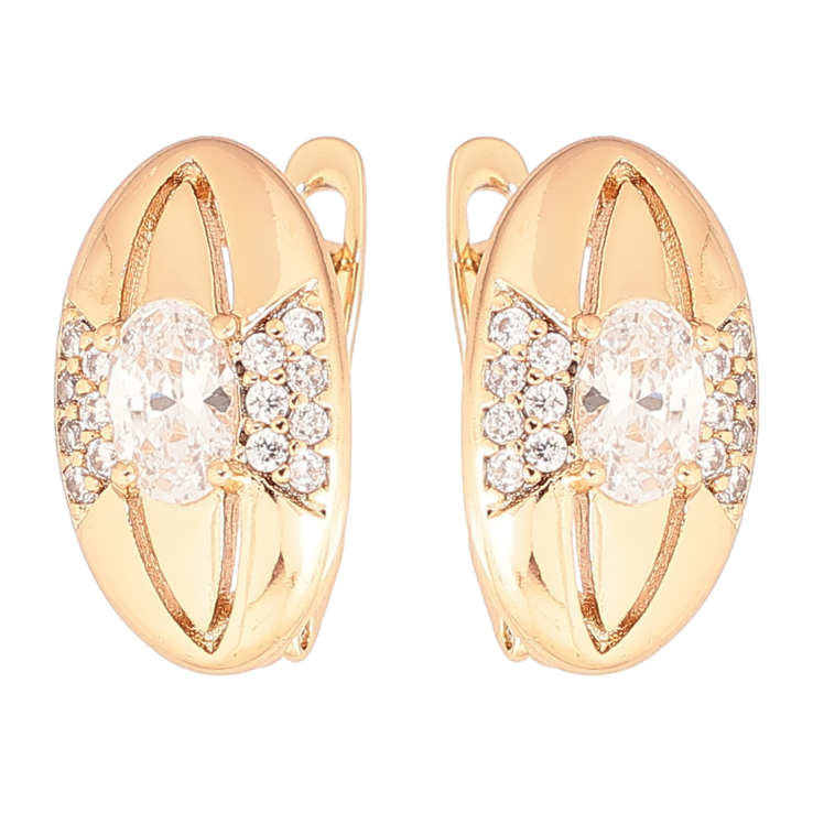 Серьги Xuping Позолота 18K английский замок Овалы с узором цирконием фото №17 Серьги Xuping Позолота 18K английский замок Овалы с узором цирконием фото №17