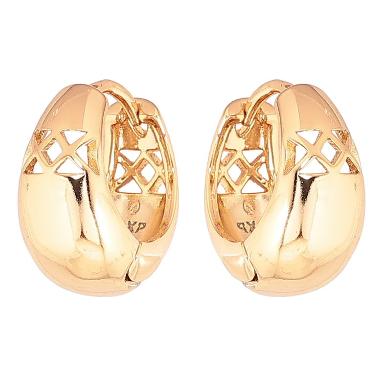 Серьги Xuping Позолота 18K колечки Резной узор фото №1 Серьги Xuping Позолота 18K колечки Резной узор фото №1