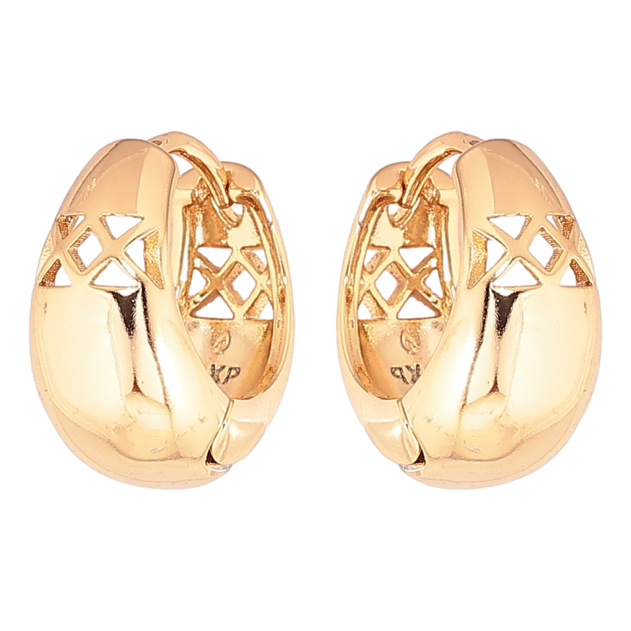 Серьги Xuping Позолота 18K колечки Резной узор фото №1