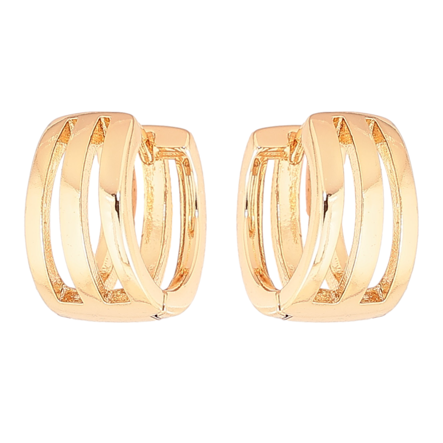 Серьги Xuping Позолота 18K колечки Резной узор фото №1