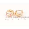 Сережки Xuping Позолота 18K колечка «Візерунок із рожево-білою емаллю» фото №2
