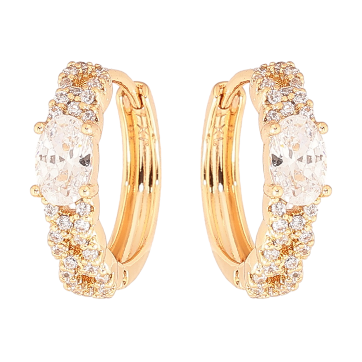 Сережки Xuping Позолота 18K колечка «Інкрустація цирконієм з фіанітом» фото №11