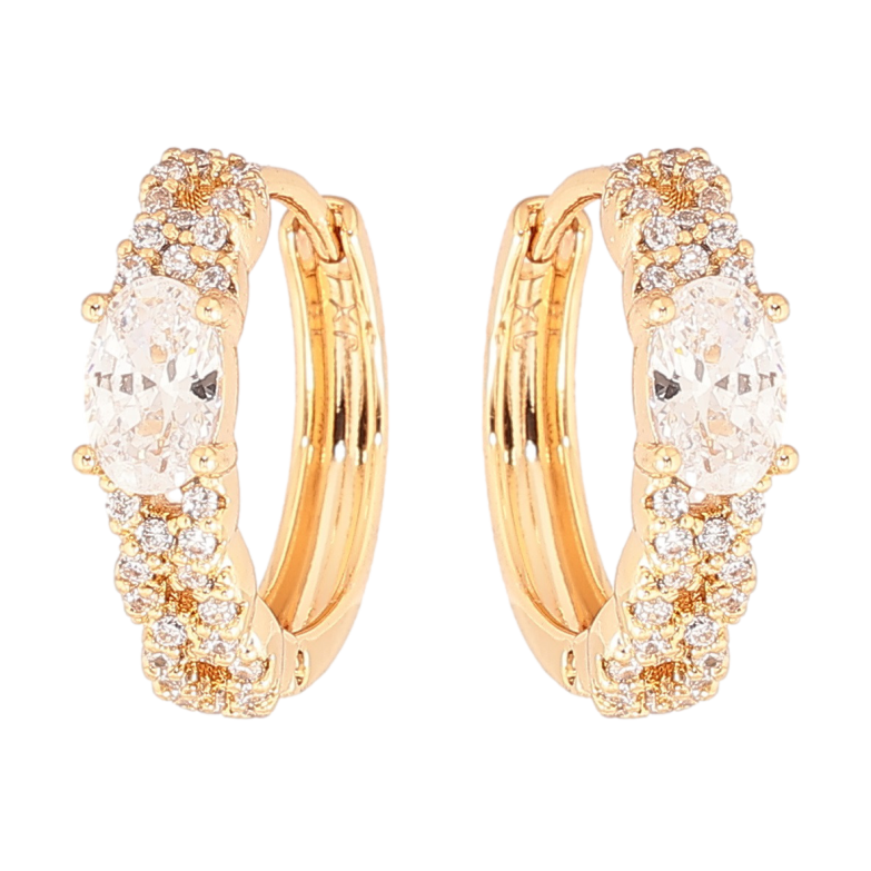 Сережки Xuping Позолота 18K колечка «Інкрустація цирконієм з фіанітом» фото №1