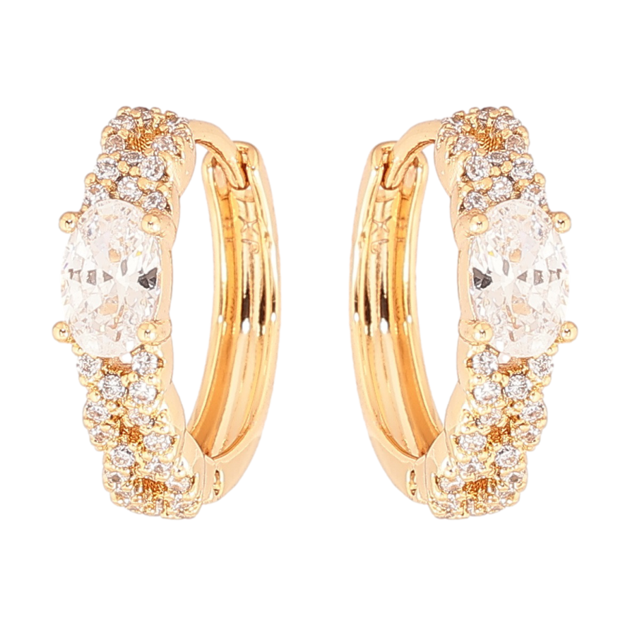 Сережки Xuping Позолота 18K колечка «Інкрустація цирконієм з фіанітом» фото №1