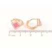 Серьги Xuping Позолота 18K колечки Розовые эмалевые ромбы в обрамлении циркония фото №2