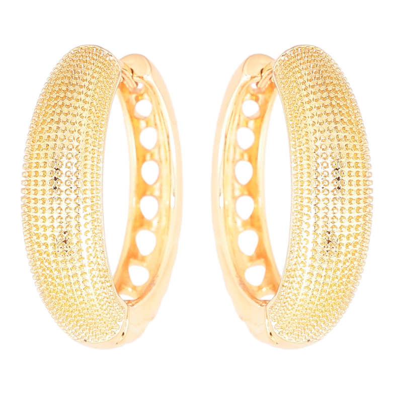 Сережки Xuping Позолота 18K колечка «Декоративний візерунок» фото №1