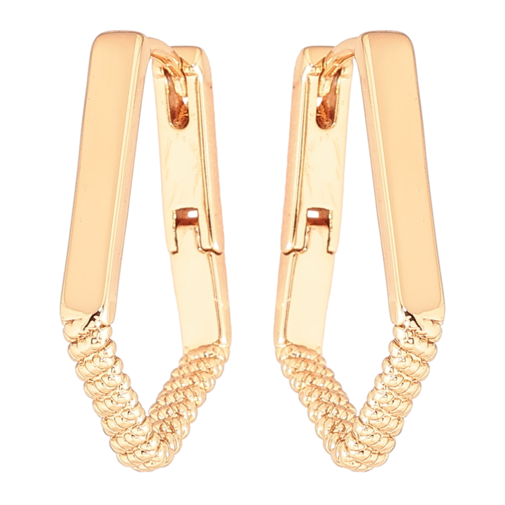 Серьги Xuping Позолота 18K колечки Декоративный узор фото №3 Серьги Xuping Позолота 18K колечки Декоративный узор фото №3