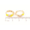 Сережки Xuping Позолота 18K колечка «Візерунок з жовтою емаллю і цирконієм» фото №2 Сережки Xuping Позолота 18K колечка «Візерунок з жовтою емаллю і цирконієм» фото №2