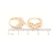 Серьги Xuping Позолота 18K колечки Боковой узор с кристальными цветочками фото №2