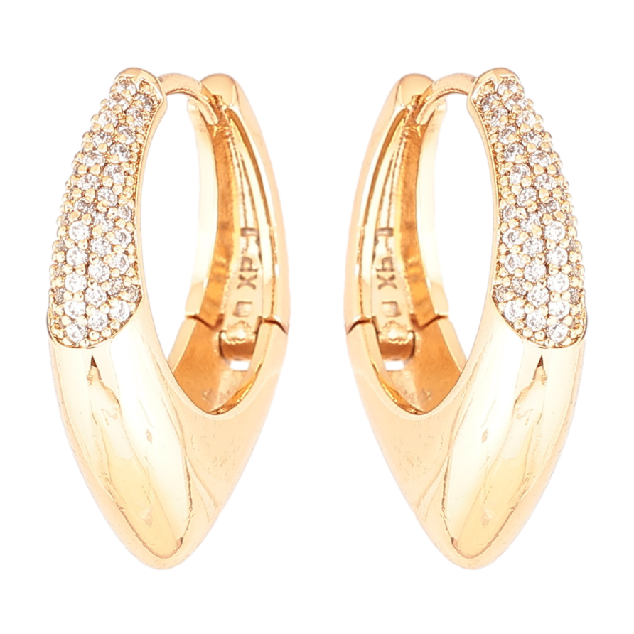 Сережки Xuping Позолота 18K колечка «Візерунок з інкрустацією цирконієм» фото №1 Сережки Xuping Позолота 18K колечка «Візерунок з інкрустацією цирконієм» фото №1