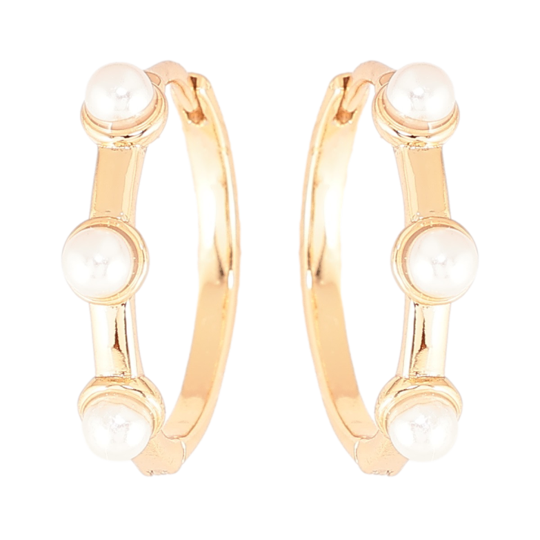 Сережки Xuping Позолота 18K колечка «Три перлини» фото №2