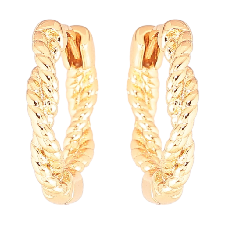 Серьги Xuping Позолота 18K колечки Узор веревка фото №10