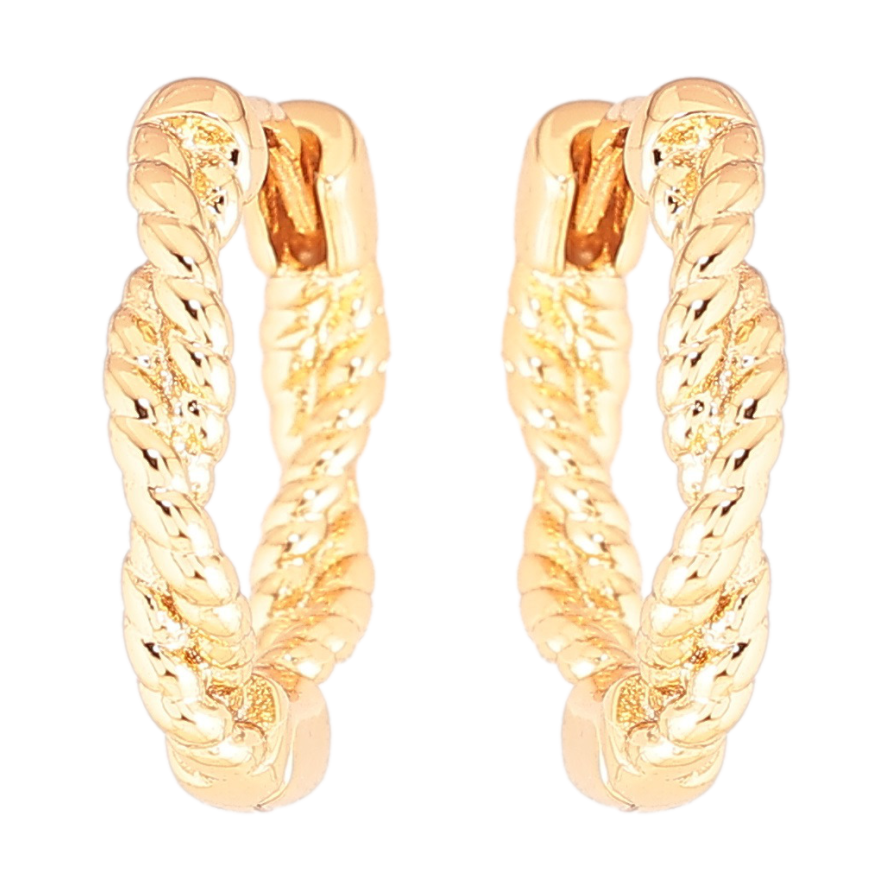 Серьги Xuping Позолота 18K колечки Узор веревка фото №1