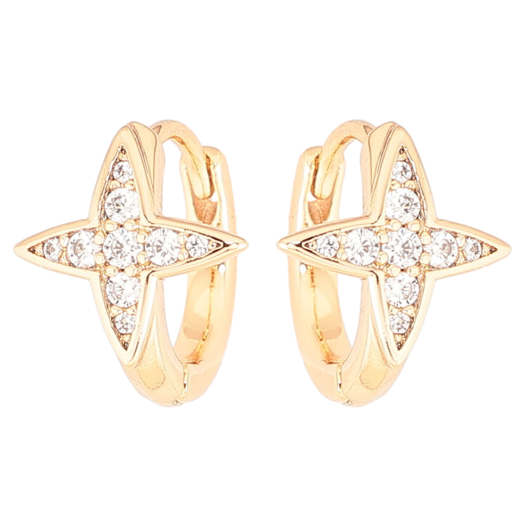Серьги Xuping Позолота 18K колечки Звезды с цирконием фото №14