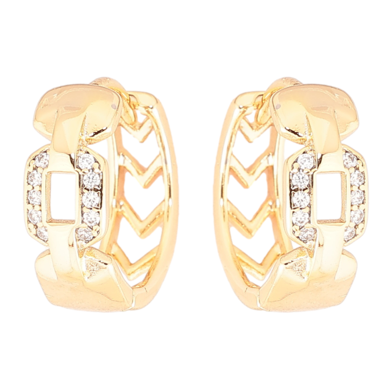Серьги Xuping Позолота 18K колечки Узор с цирконием фото №1