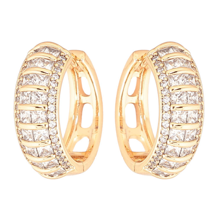 Сережки Xuping Позолота 18K колечка «Інкрустація цирконієм» фото №8