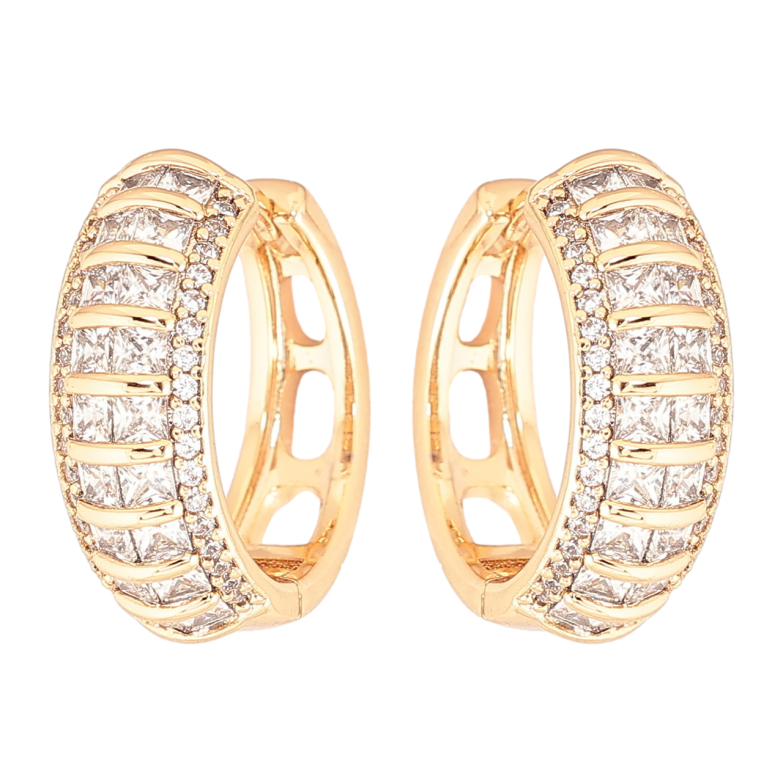 Серьги Xuping Позолота 18K колечки Инкрустация цирконием фото №1 Серьги Xuping Позолота 18K колечки Инкрустация цирконием фото №1