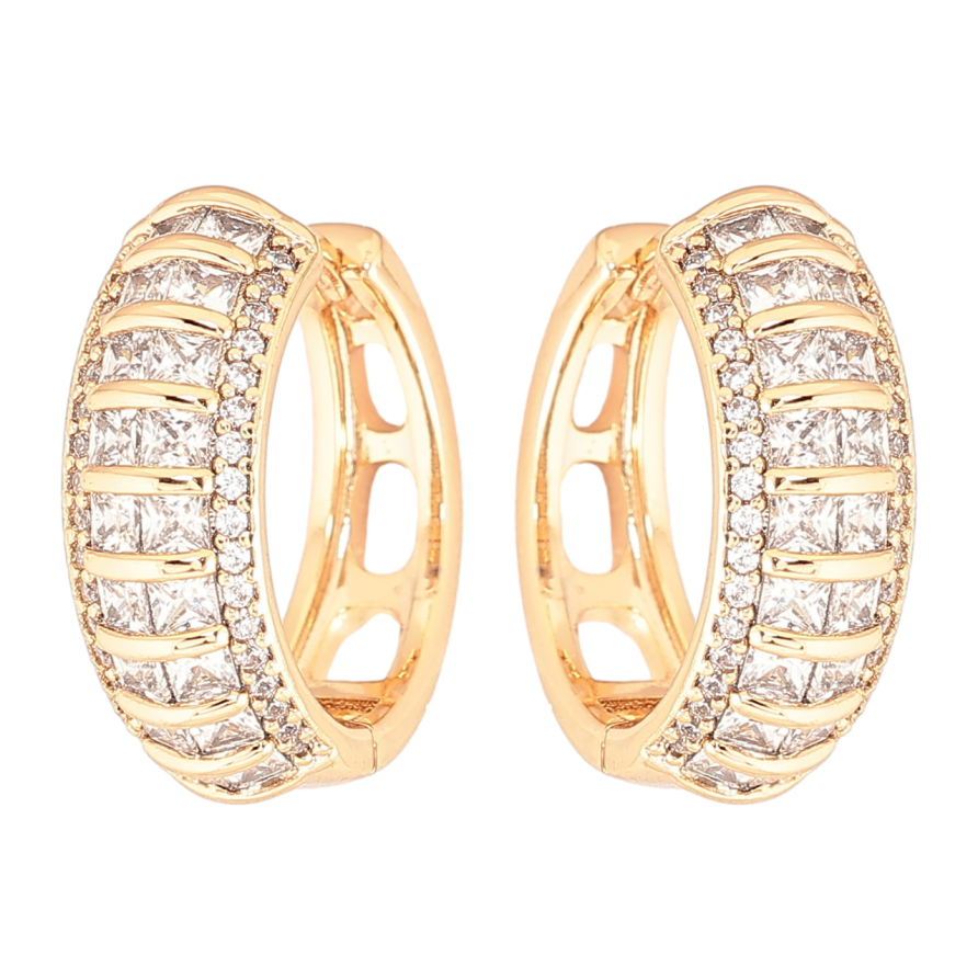 Сережки Xuping Позолота 18K колечка «Інкрустація цирконієм» фото №1