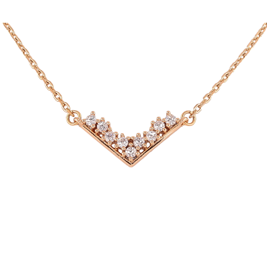 Подвеска на цепочке Xuping Позолота 18K Уголок с цирконием длина 41-46см х 1.5мм фото №1