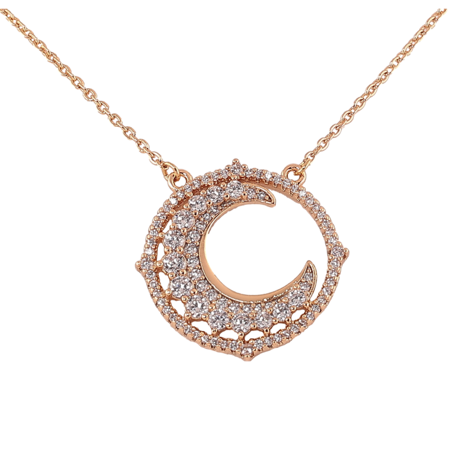 Подвеска на цепочке Xuping Позолота 18K Полумесяц с инкрустацией цирконием длина 42-46см х 1мм фото №1 Подвеска на цепочке Xuping Позолота 18K Полумесяц с инкрустацией цирконием длина 42-46см х 1мм фото №1