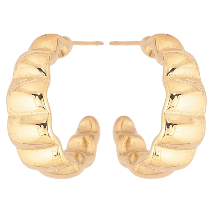 Серьги Xuping TTM Stainless Steel цвет 14К пусеты Фигурные дуги фото №6