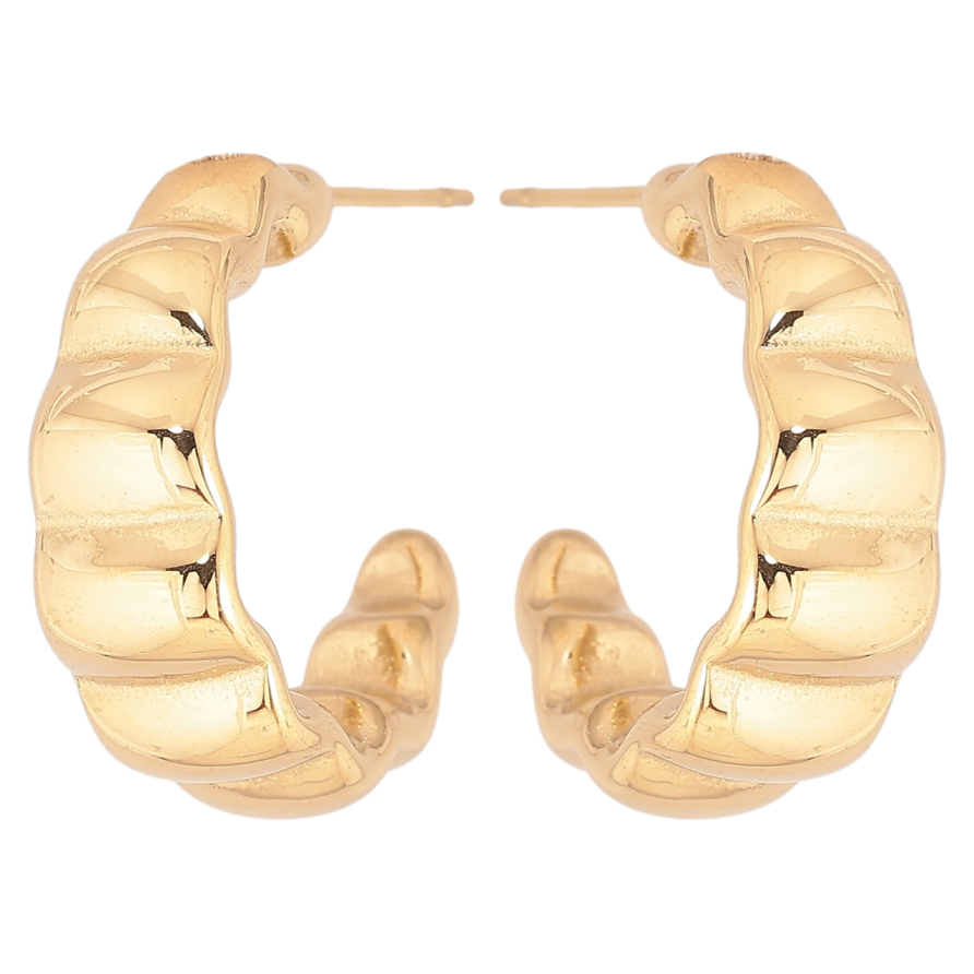 Серьги Xuping TTM Stainless Steel цвет 14К пусеты Фигурные дуги фото №1