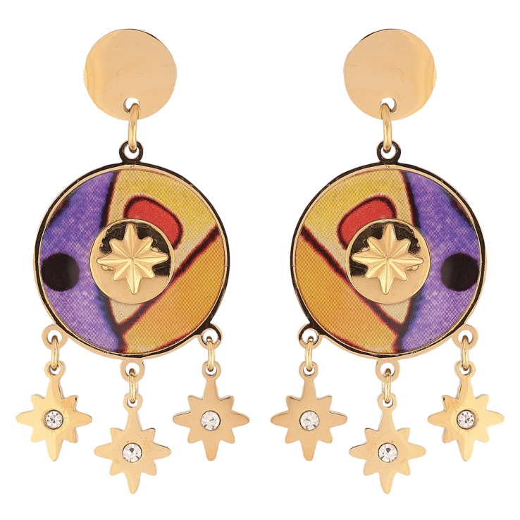 Серьги Xuping TTM Stainless Steel цвет 14К пусеты Декоративные цветные подвески фото №21