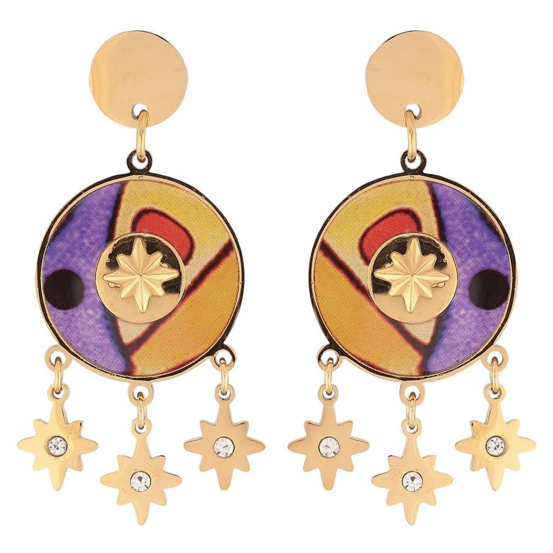 Серьги Xuping TTM Stainless Steel цвет 14К пусеты Декоративные цветные подвески фото №1