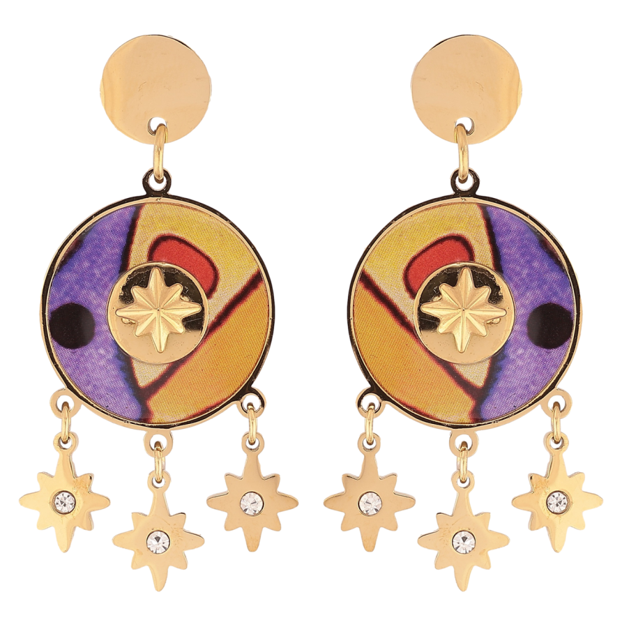 Серьги Xuping TTM Stainless Steel цвет 14К пусеты Декоративные цветные подвески фото №1