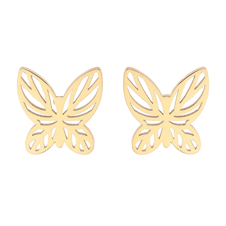 Серьги Xuping TTM Stainless Steel цвет 14К пусеты Бабочки фото №2 Серьги Xuping TTM Stainless Steel цвет 14К пусеты Бабочки фото №2
