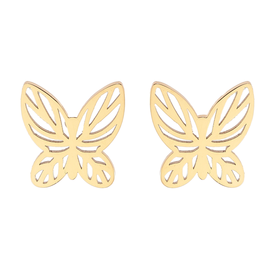 Серьги Xuping TTM Stainless Steel цвет 14К пусеты Бабочки фото №1 Серьги Xuping TTM Stainless Steel цвет 14К пусеты Бабочки фото №1