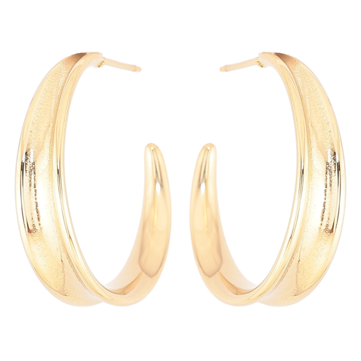 Серьги Xuping TTM Stainless Steel цвет 14К пусеты Дуги фото №19