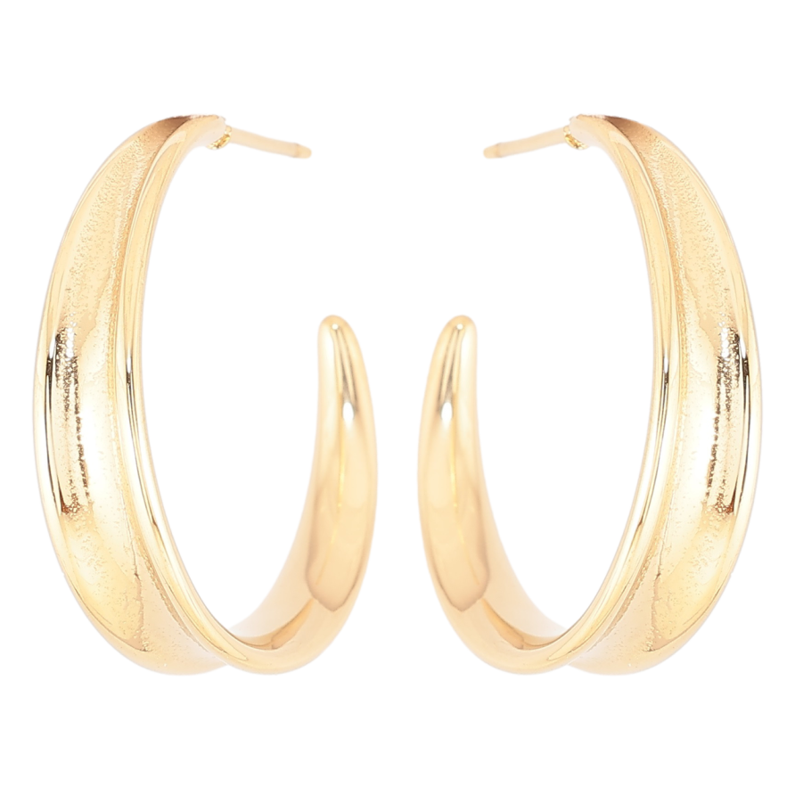 Серьги Xuping TTM Stainless Steel цвет 14К пусеты Дуги фото №1 Серьги Xuping TTM Stainless Steel цвет 14К пусеты Дуги фото №1