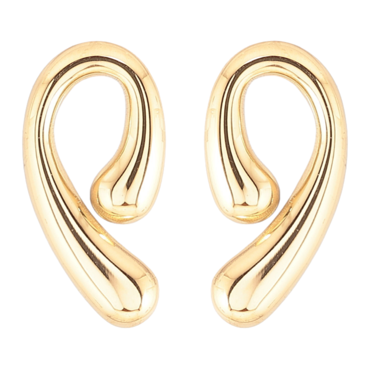 Серьги Xuping TTM Stainless Steel цвет 14К пусеты Декоративные петельки фото №25