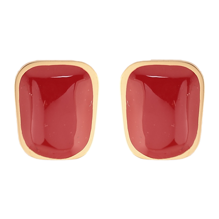 Серьги Xuping TTM Stainless Steel цвет 14К пусеты Покраска красной эмалью фото №10