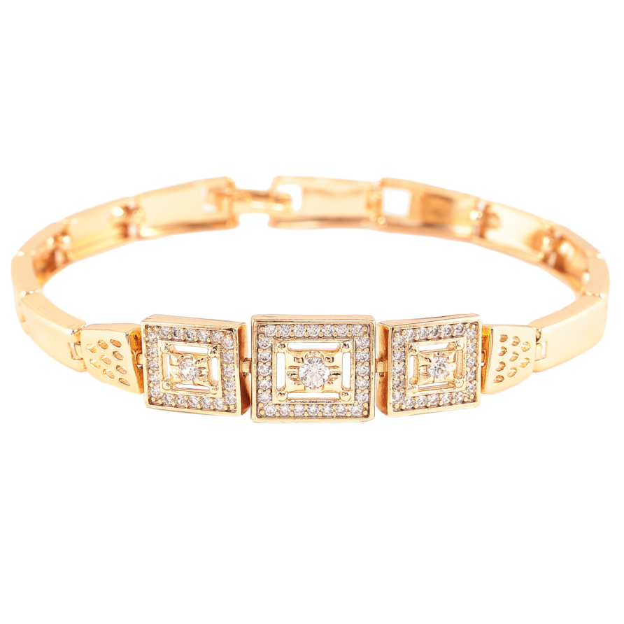 Браслет Xuping Позолота 18K Инкрустация цирконием длинна 19см х 5мм фото №1