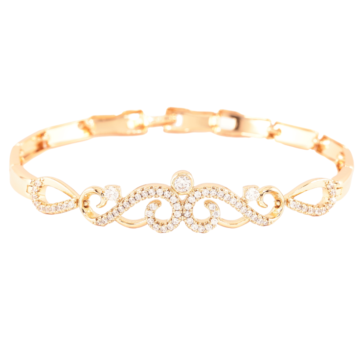 Браслет Xuping Позолота 18K Утонченный узор с инкрустацией цирконием длинна 19см х 4мм фото №6