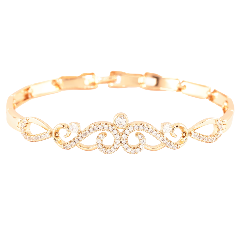 Браслет Xuping Позолота 18K «Витончений візерунок з інкрустацією цирконієм» довжина 19см х 4мм фото №1 Браслет Xuping Позолота 18K «Витончений візерунок з інкрустацією цирконієм» довжина 19см х 4мм фото №1