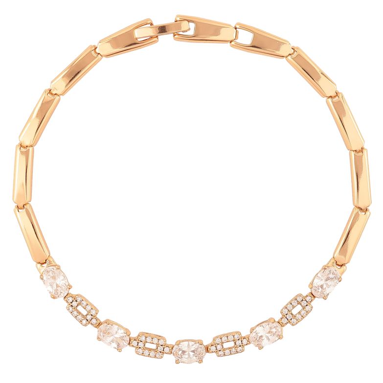 Браслет Xuping Позолота 18K «Кришталева доріжка» довжина 19см х 3мм фото №1 Браслет Xuping Позолота 18K «Кришталева доріжка» довжина 19см х 3мм фото №1