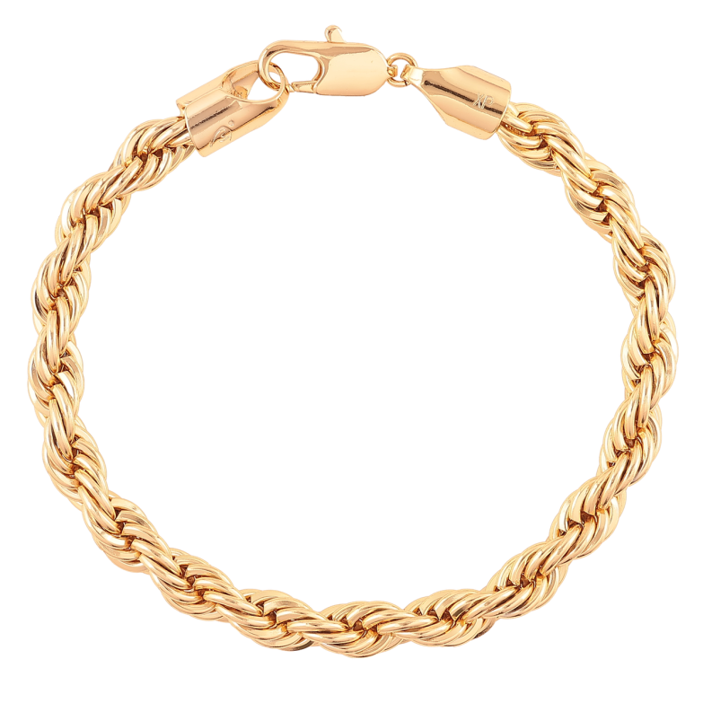 Браслет Xuping Позолота 18K Цепочка плетение Веревка длинна 19см х 4.5мм фото №1