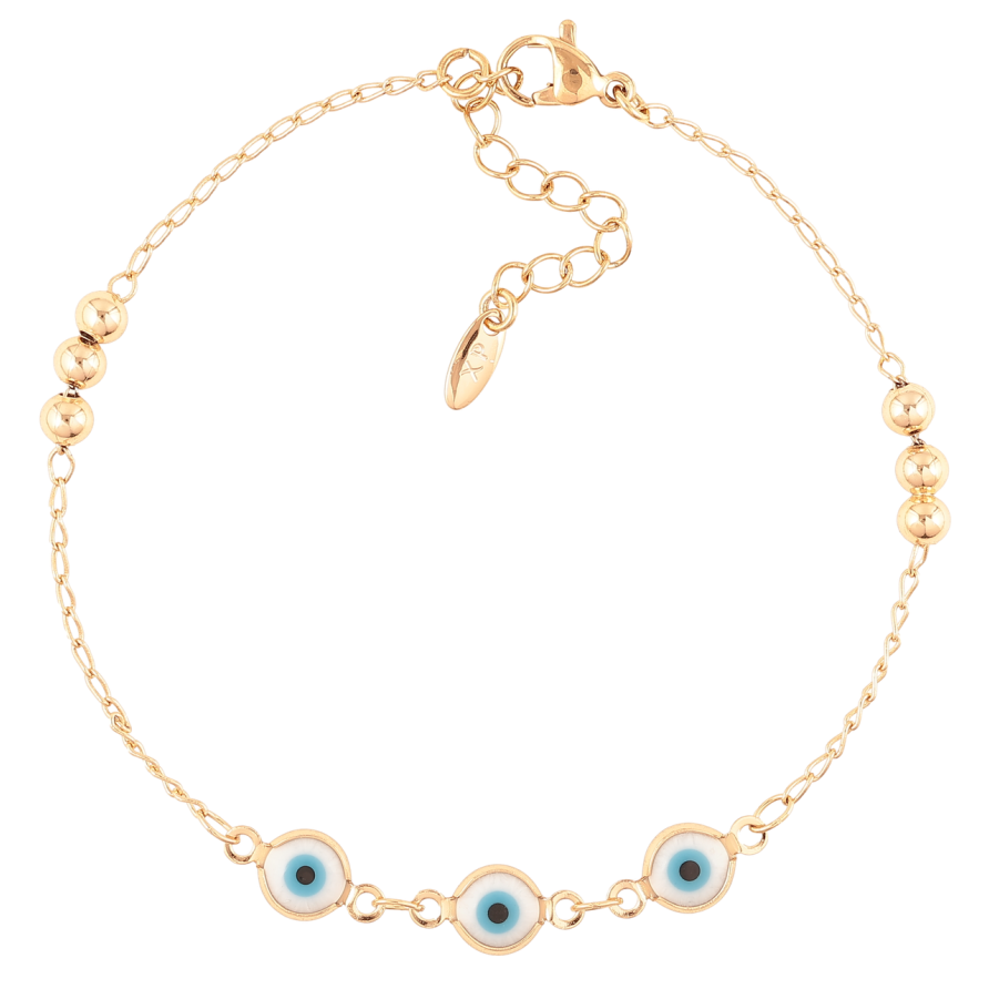 Браслет Xuping Позолота 18K «Ланцюжок з оберегом «Око Фатіми» довжина з доп. ланцюжком 19.5-23см х 1-6мм фото №1 Браслет Xuping Позолота 18K «Ланцюжок з оберегом «Око Фатіми» довжина з доп. ланцюжком 19.5-23см х 1-6мм фото №1