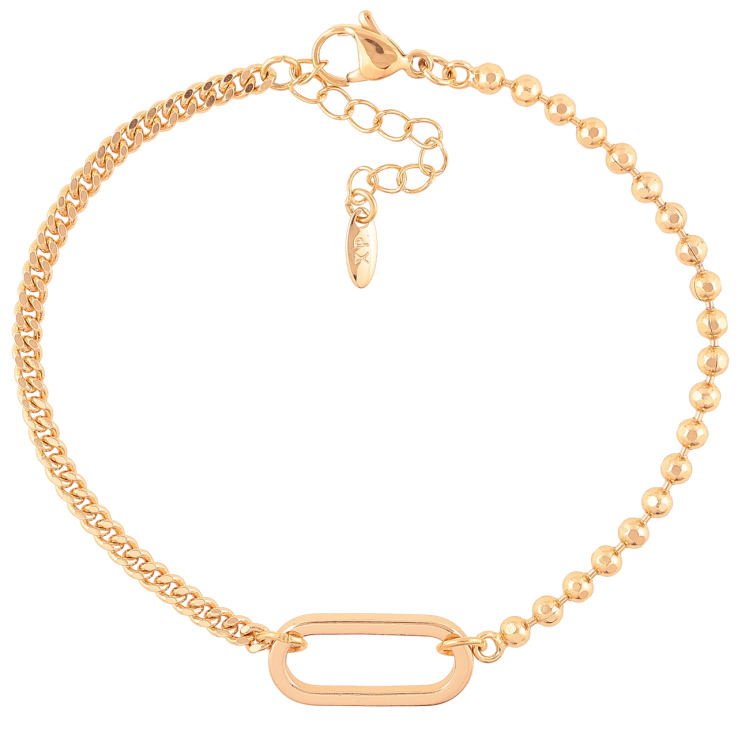 Браслет Xuping Позолота 18K Комбинированная цепочка с вставкой длинна с доп. цепочкой 19.5-23см х 3мм фото №17