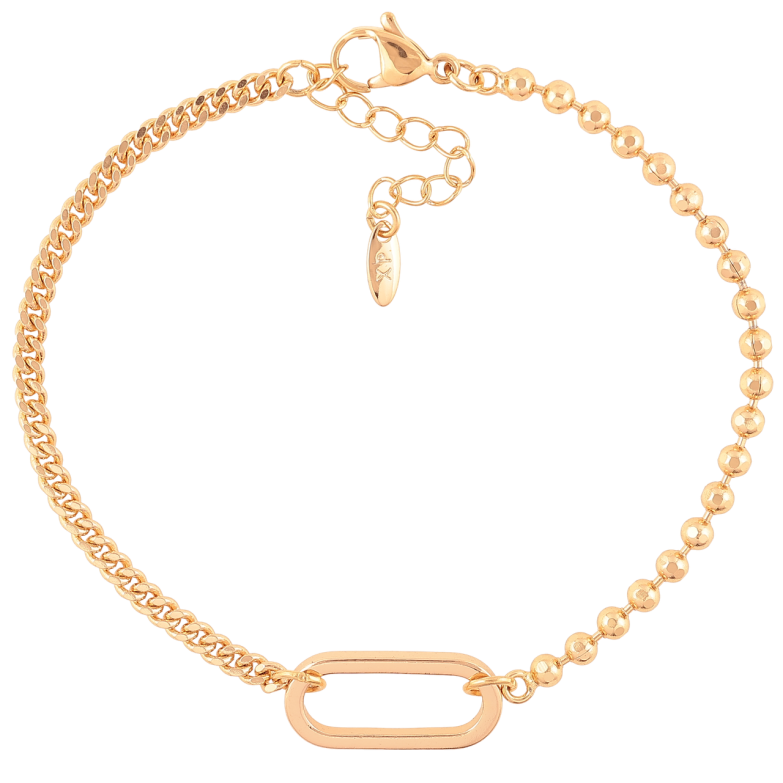 Браслет Xuping Позолота 18K Комбинированная цепочка с вставкой длинна с доп. цепочкой 19.5-23см х 3мм фото №3