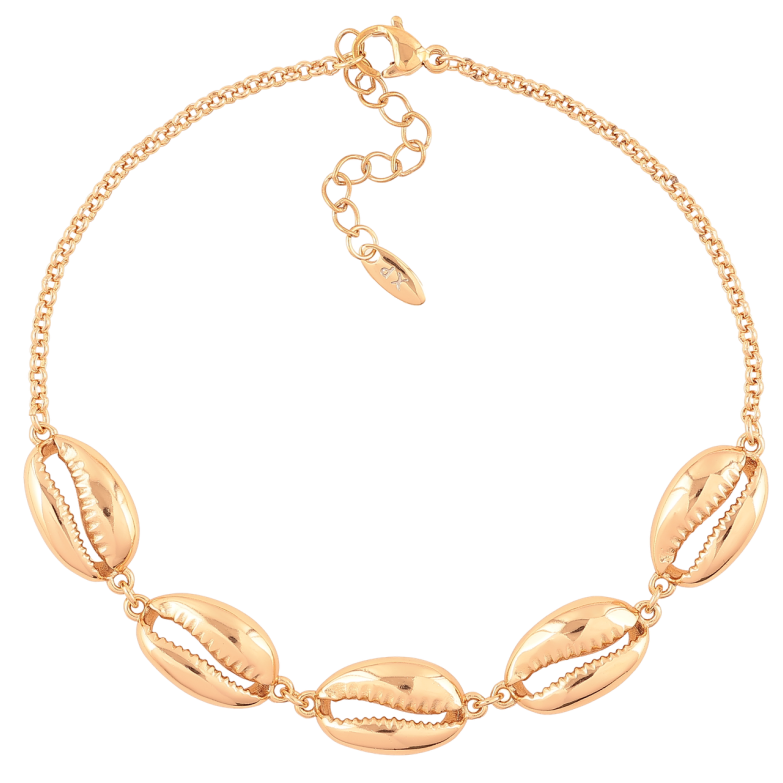 Браслет Xuping Позолота 18K «Мушлі Каурі» довжина з доп. ланцюжком 20-23см х 2мм фото №1 Браслет Xuping Позолота 18K «Мушлі Каурі» довжина з доп. ланцюжком 20-23см х 2мм фото №1